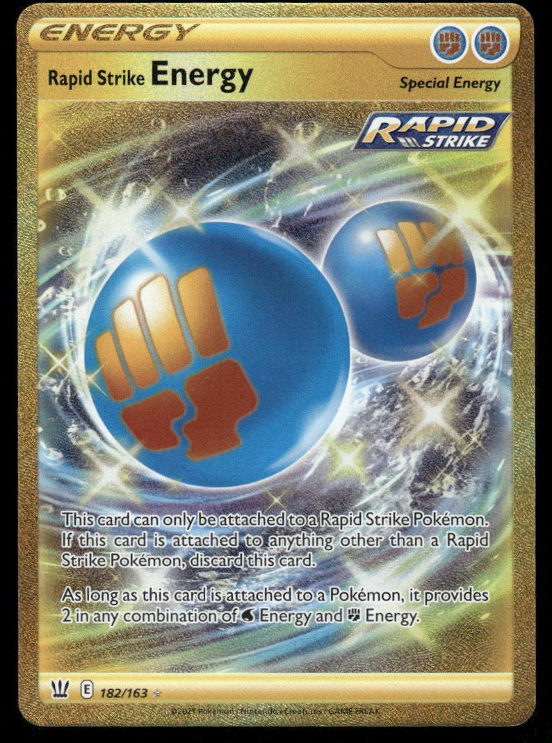 Pokemon Cards Rapid Strike Energy 182/163 Battle Styles Secret Rare NM0