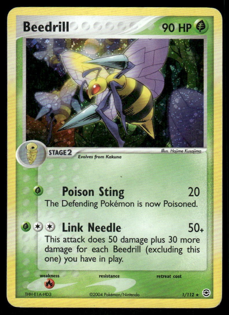 Pokemon Cards Beedrill 1/112 FireRed & LeafGreen Holo Rare LP0
