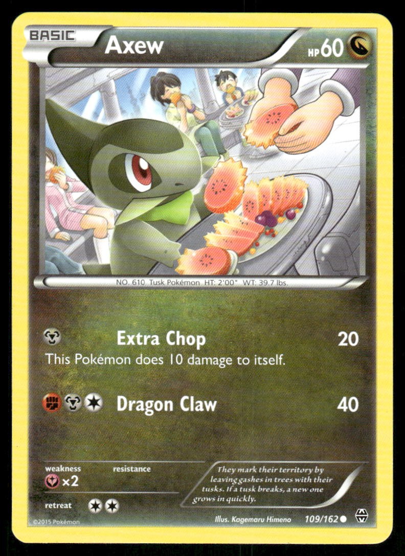 Pokemon Cards Axew 109/162 BREAKthrough XY Common NM0