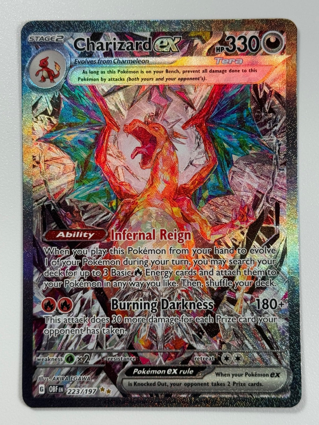 Pokémon Cards Charizard ex 223/197 Obsidian Flames Scarlet & Violet Holo Rare0