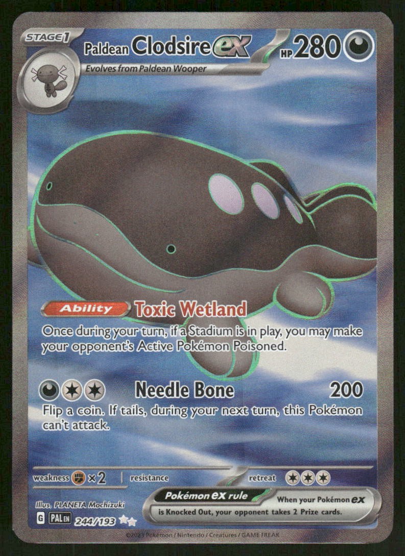 Pokemon Cards Paldean Clodsire ex 244/193 Paldea Evolved Ultra Rare NM0