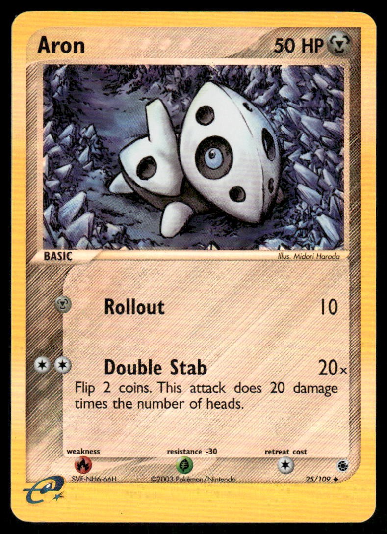Pokemon Cards Aron 25/109 Ruby & Sapphire WOTC Uncommon NM0
