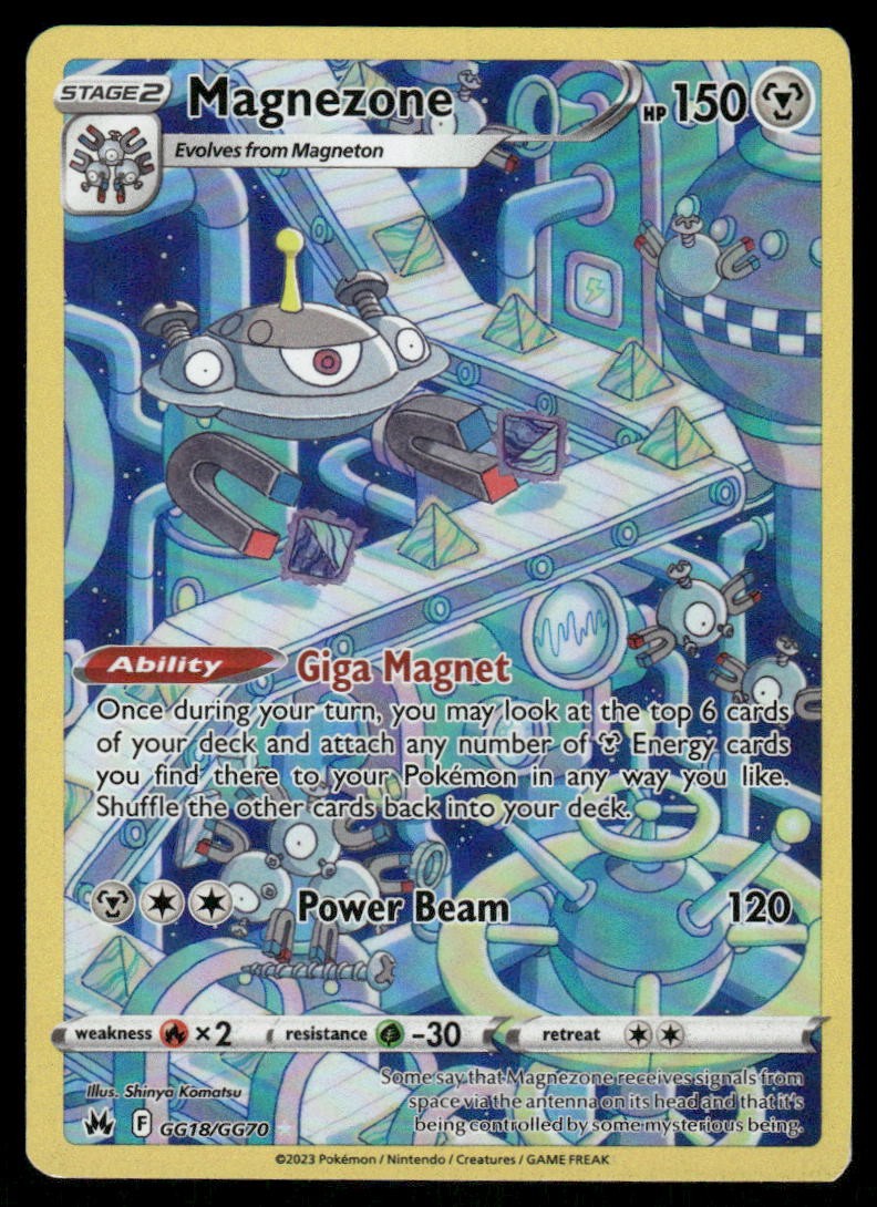 Pokemon Cards Magnezone GG18/GG70 Crown Zenith Galarian Gallery Holo NM0