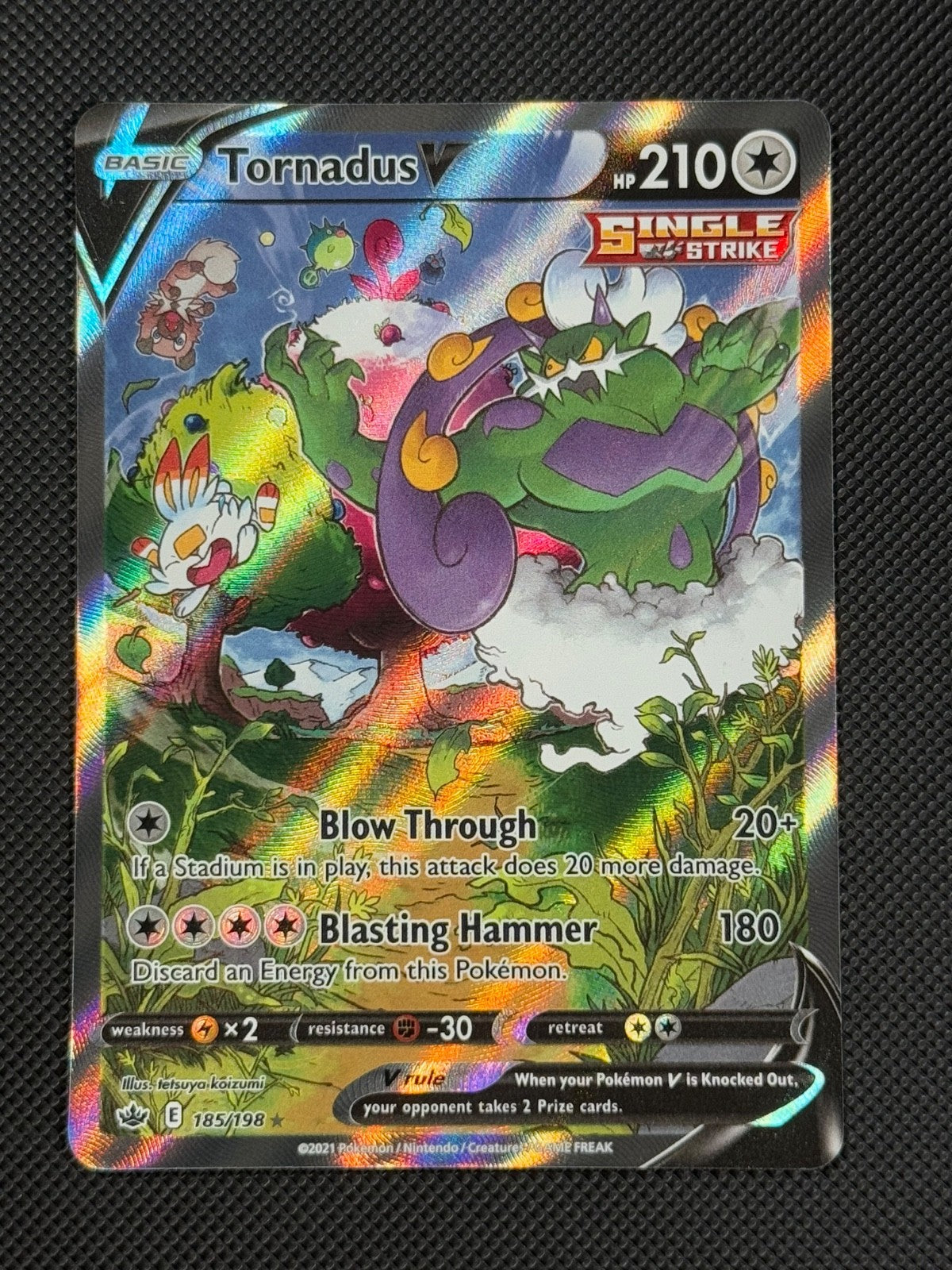 Tornadus V 185/198 ALT ART Pokémon Card Swsh06: Sword & Shield Chilling Reign0