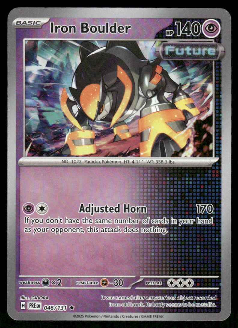 Pokemon Cards Iron Boulder 046/131 Reverse Holo Prismatic Evolutions Pokeball *20