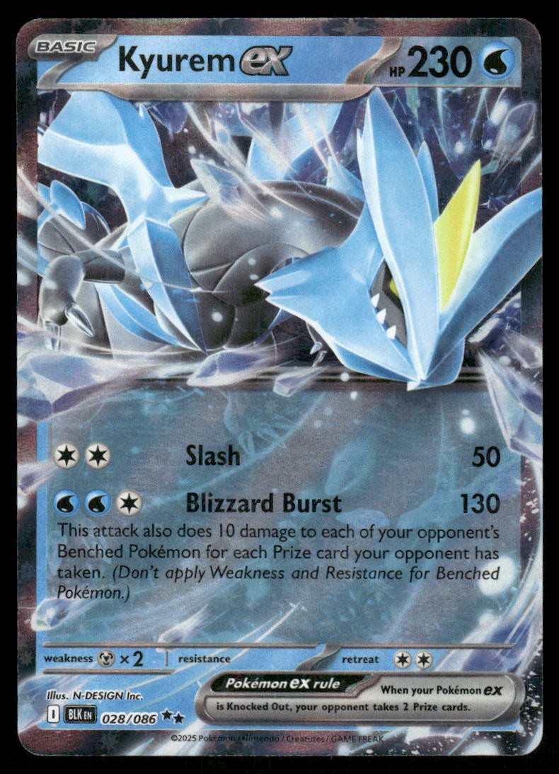 Pokemon Cards Kyurem ex 028/086 Black Bolt Double Rare NM *20