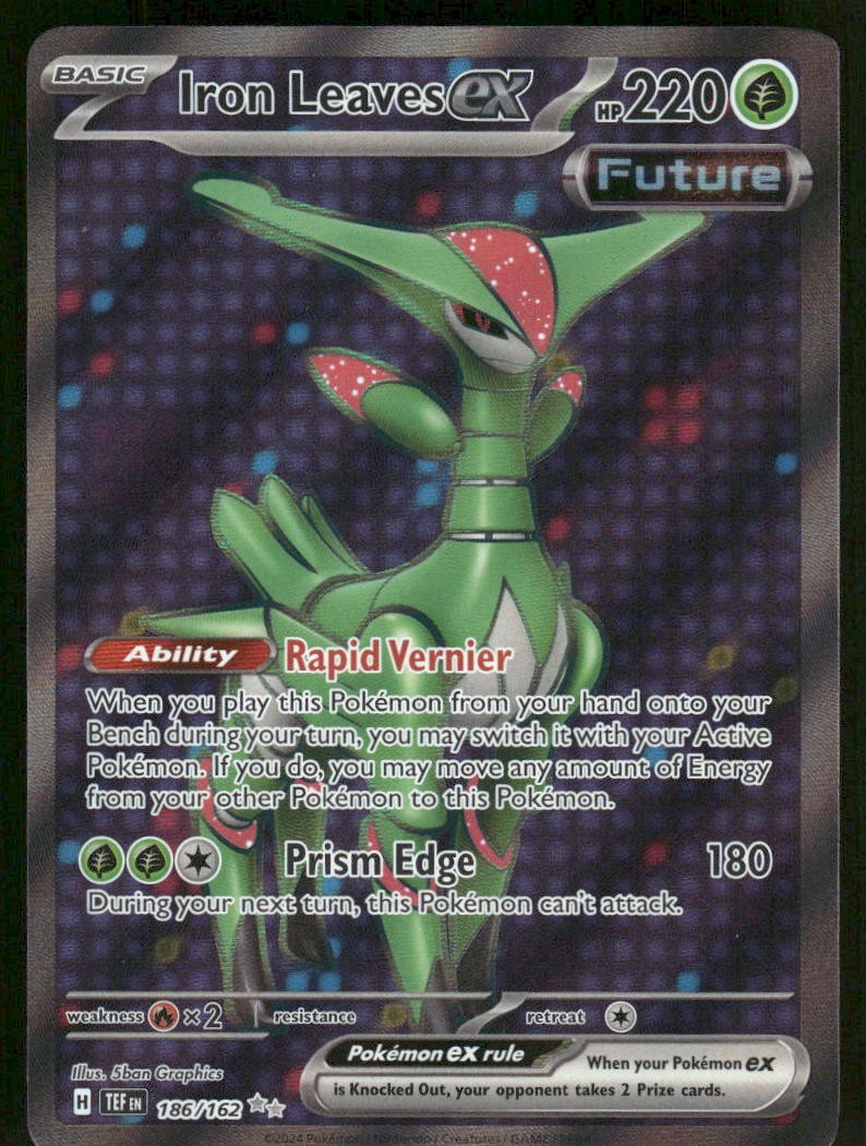 Pokemon Cards Iron Leaves ex 186/162 Temporal Forces Ultra Rare NM0