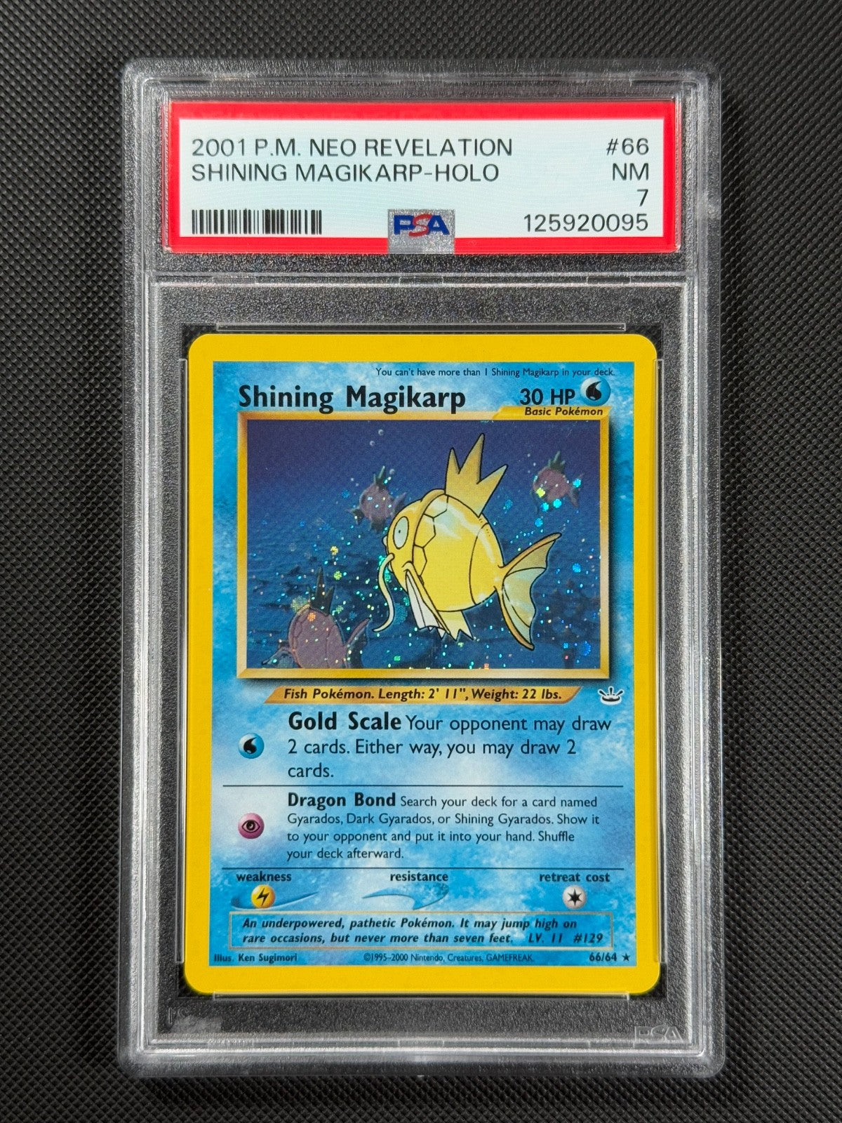 PSA 7 Shining Magikarp 66/64 HOLO Pokémon Card WOTC Neo Revelation Rare Holo NM0