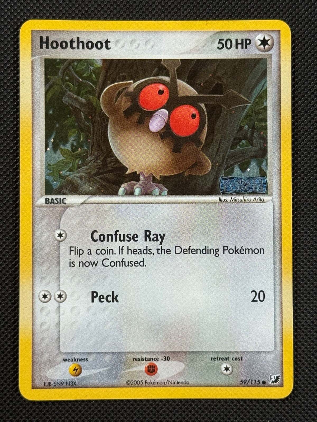 Hoothoot 59/115 STAMPED Pokémon Card EX Unseen Forces Reverse Holo Common0
