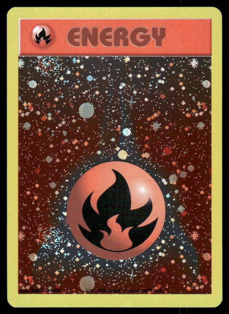 Pokemon Cards Fire Energy Pokémon League Holo Energize Your Game *Swirl* NM0