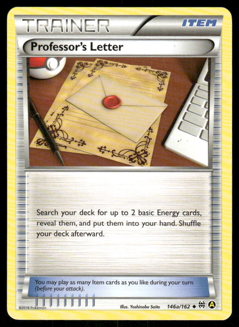 Pokemon Cards Professor's Letter 146a/162 BREAKthrough XY Uncommon NM0