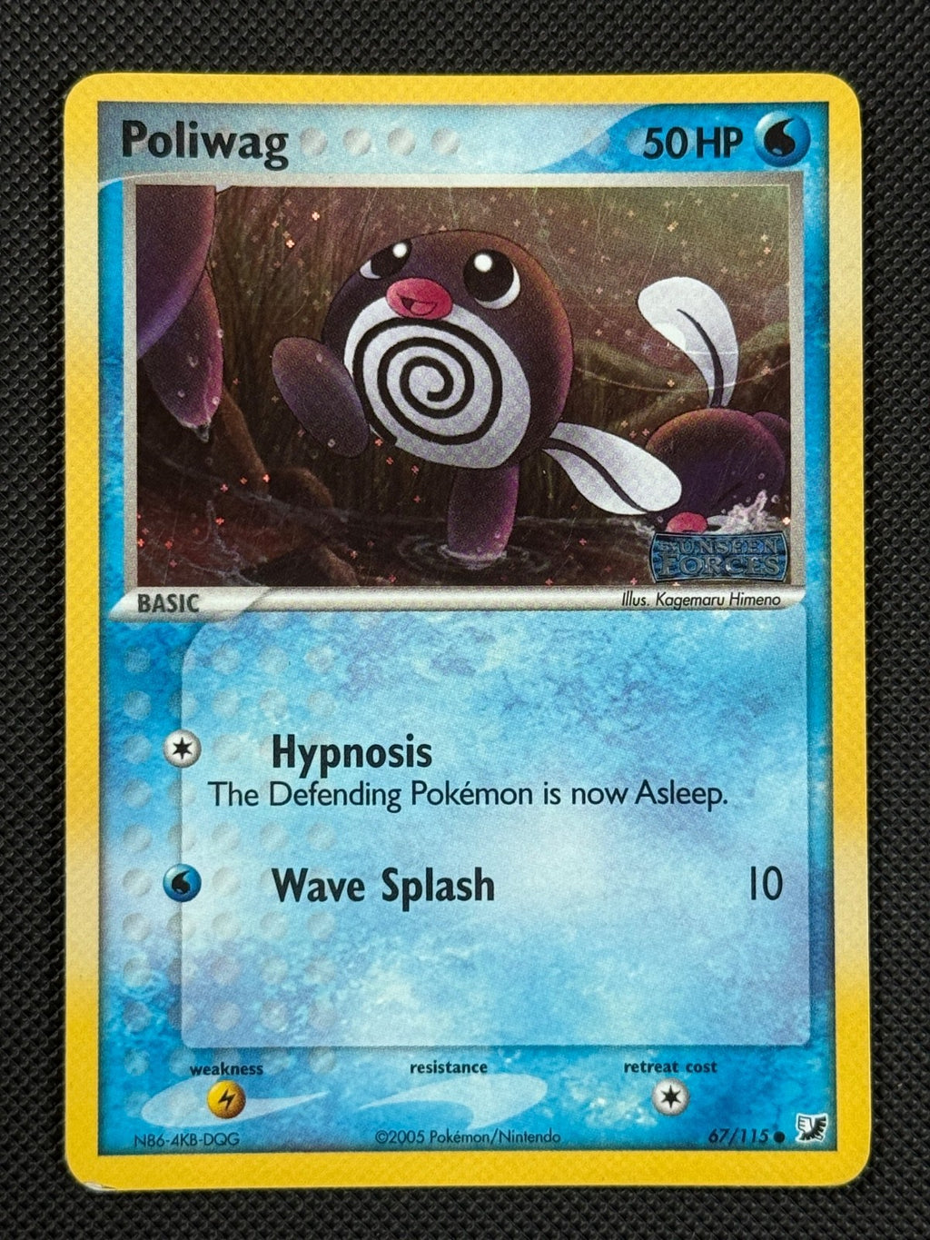 Poliwag 67/115 STAMPED Pokémon Card EX Unseen Forces Reverse Holo Common0