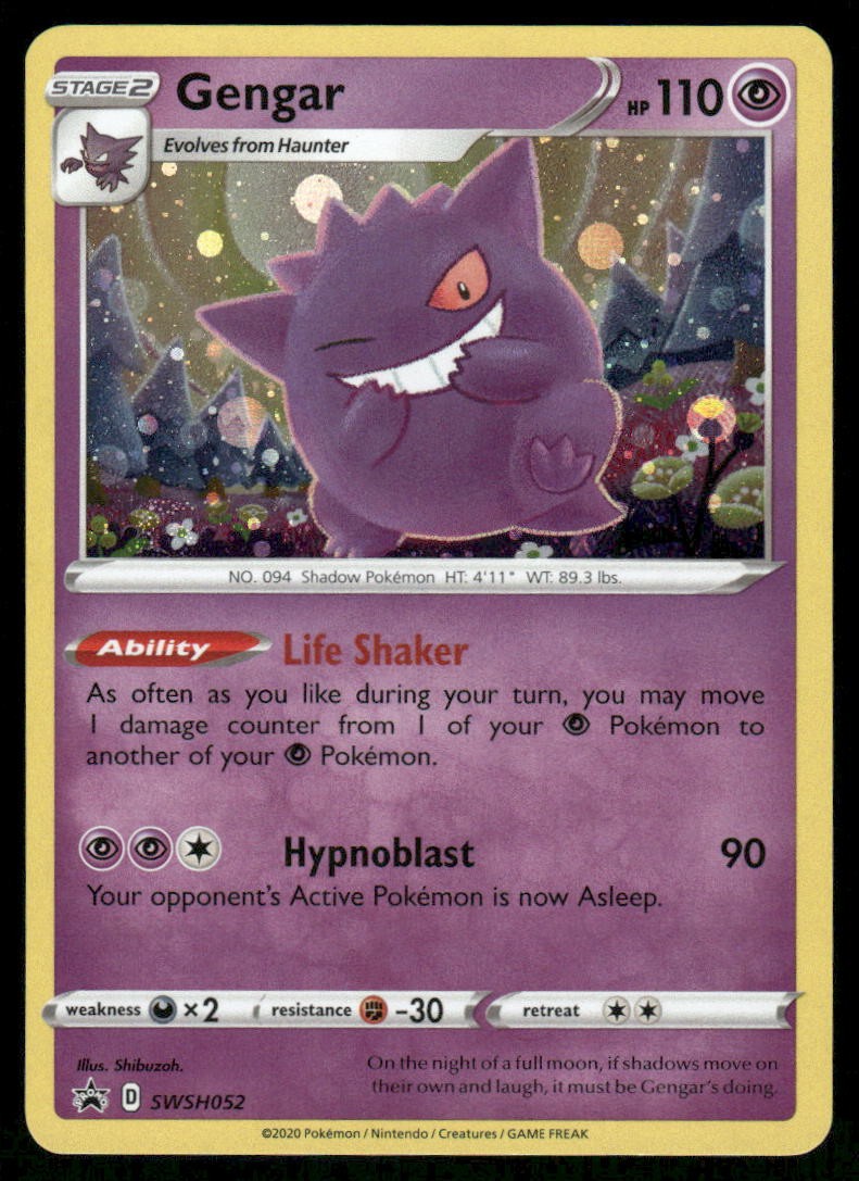 Pokemon Cards Gengar SWSH052 SWSH Black Star Promo NM0