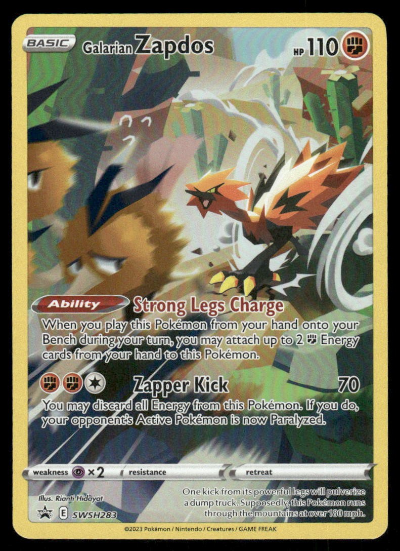 Pokemon Cards Galarian Zapdos SWSH283 SWSH Black Star Promo NM0
