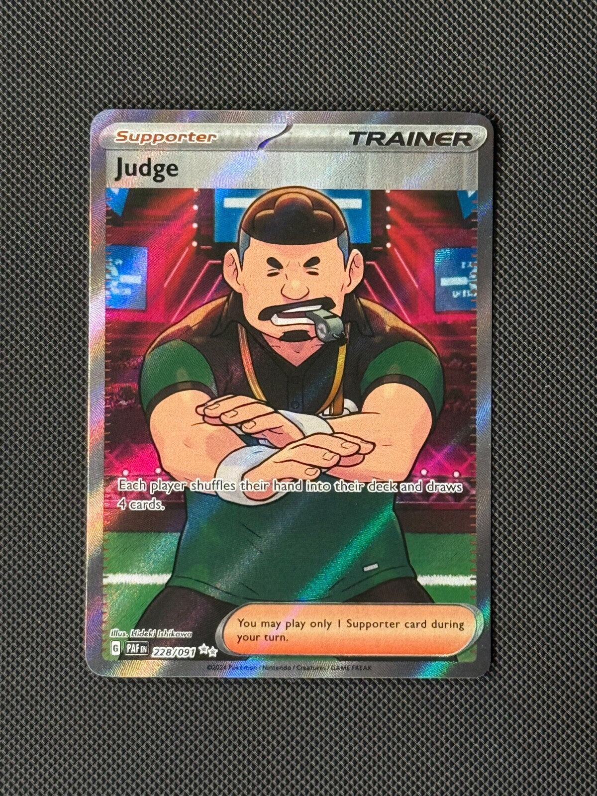 Judge 228/091 Full Art Pokémon Card Sv: Paldean Fates Holo Trainer NM0