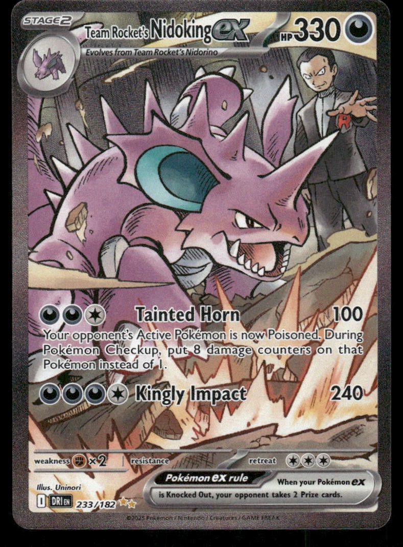 Pokemon Cards Team Rocket's Nidoking ex 233/182 Destined Rivals NM *20