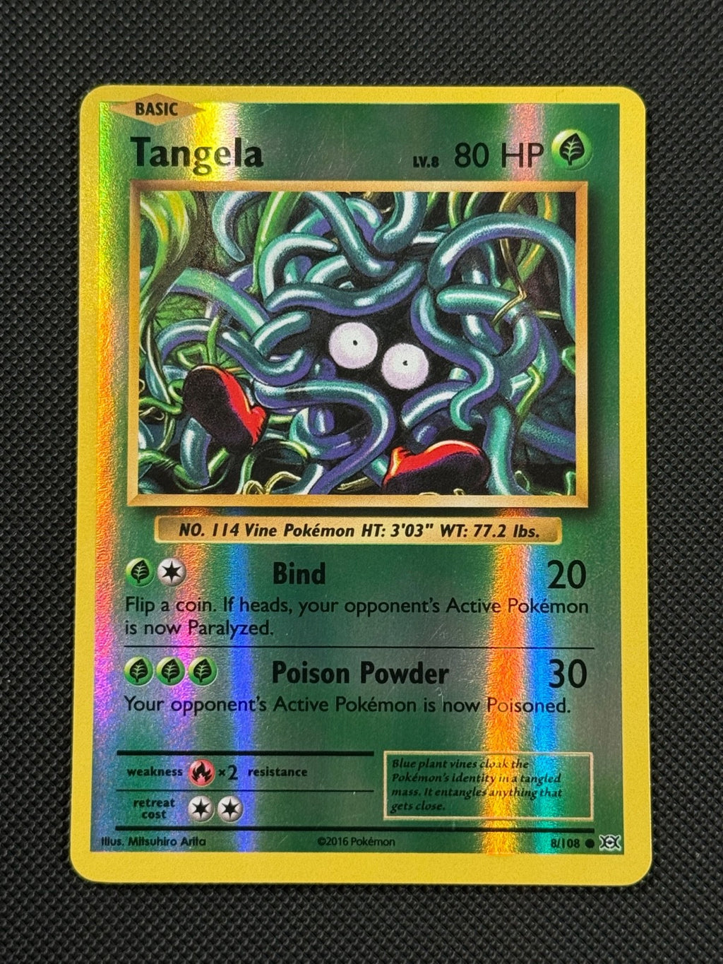 Tangela 8/108 REVERSE HOLO Pokémon Card XY Evolutions Holo Rare0