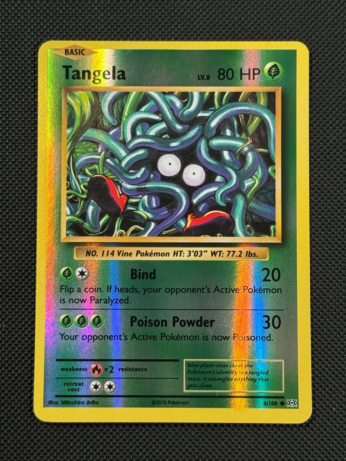 Tangela 8/108 REVERSE HOLO Pokémon Card XY Evolutions Holo Rare0