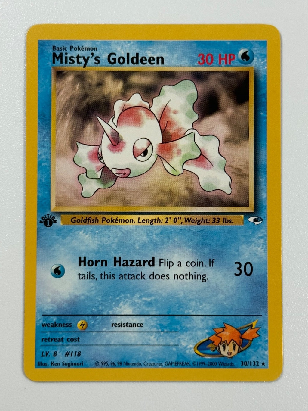 Pokémon Cards Misty's Goldeen 30/132 1ST EDITION Gym Heroes WOTC Non Holo Rare0