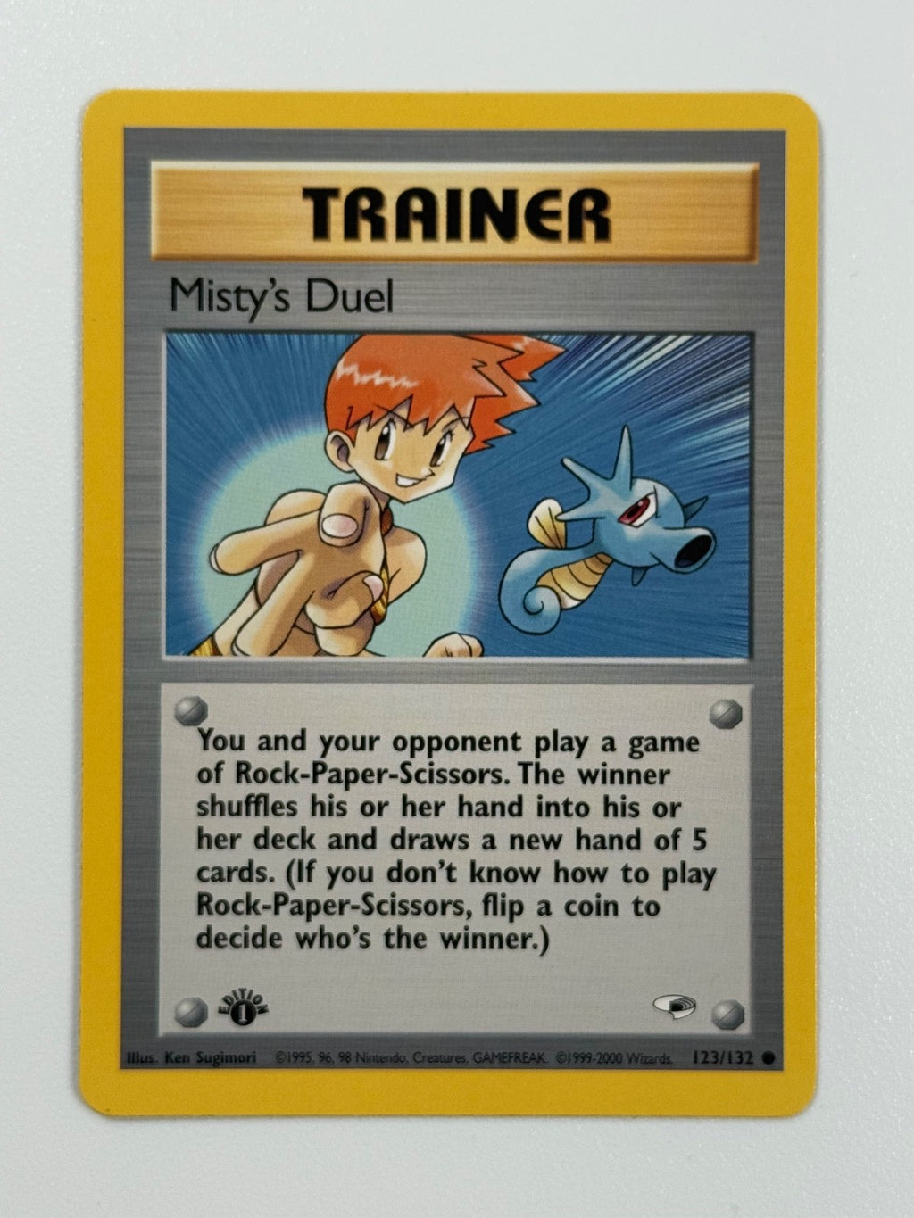 Pokémon Cards Misty's Duel 123/132 1ST EDITION Gym Heroes WOTC Common0