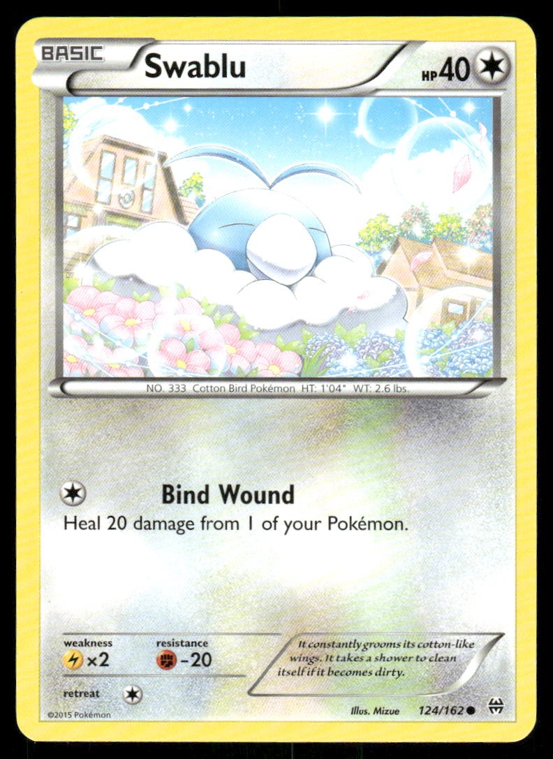 Pokemon Cards Swablu 124/162 BREAKthrough XY Common NM0