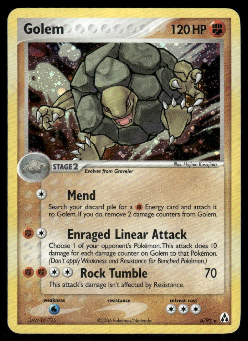 Pokemon Cards Golem 6/92 Legend Maker Holo Rare LP0