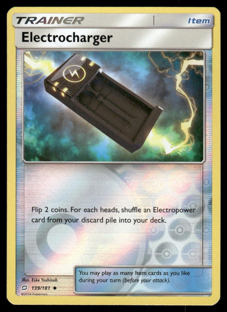 Pokemon Cards Electrocharger 139/181 Reverse Holo Team Up Sun & Moon NM0