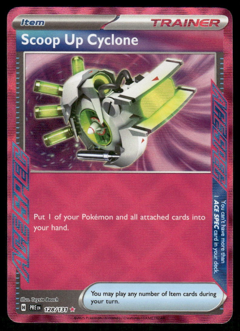 Pokemon Cards Scoop Up Cyclone 128/131 Prismatic Evolutions ACE SPEC Rare NM0