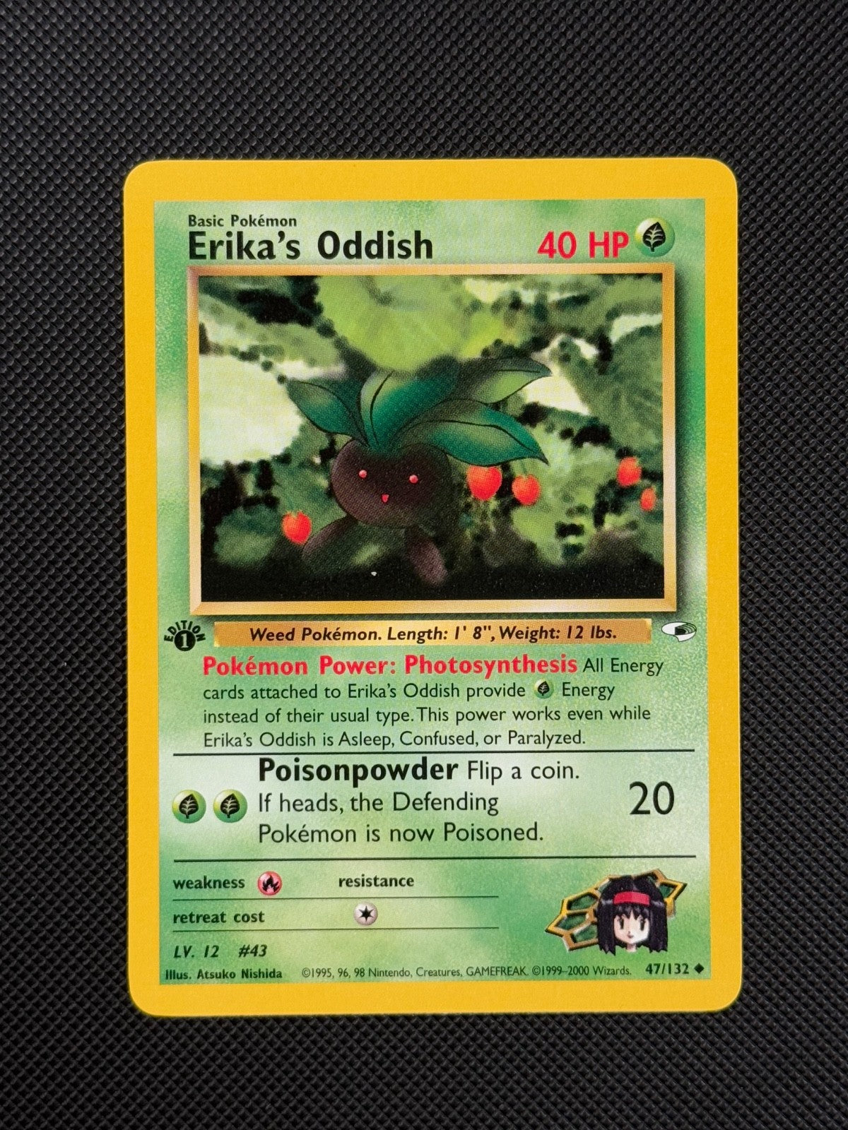 Pokémon Cards Erika's Oddish 47/132 1ST EDITION Gym Heroes WOTC Uncommon1