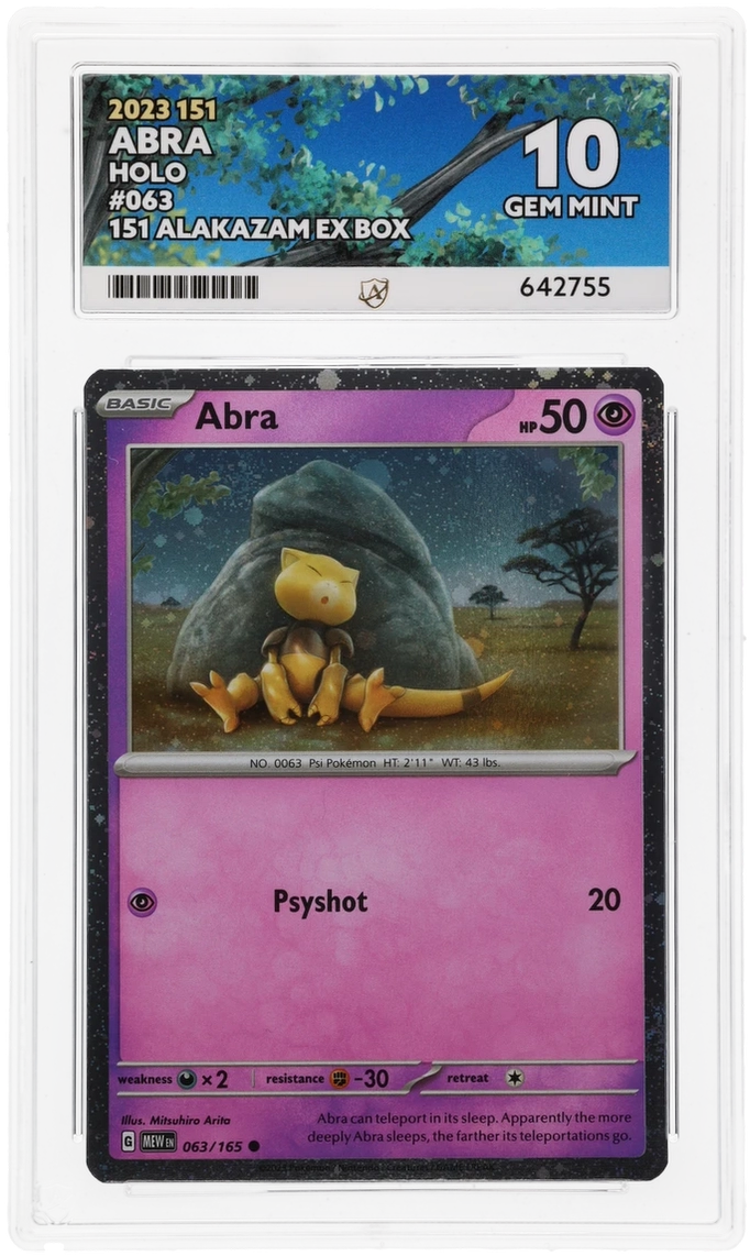 Pokémon Cards Abra 063/165 ACE 10 Pokemon 151 Alakazam ex Box Cosmo Holo0