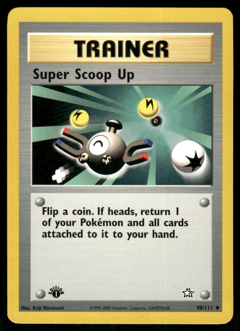 Pokemon Cards Super Scoop Up 98/111 1ST EDITION Neo Genesis WOTC Uncommon NM0