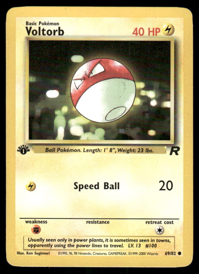 Pokemon Cards Voltorb 69/82 1ST EDITION Team Rocket Common LP0