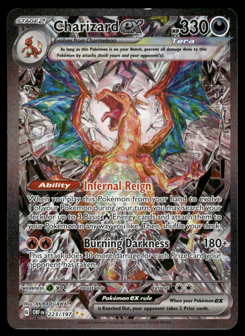 Pokemon Cards Charizard ex 223/197 Obsidian Flames Special Illustration Rare NM0