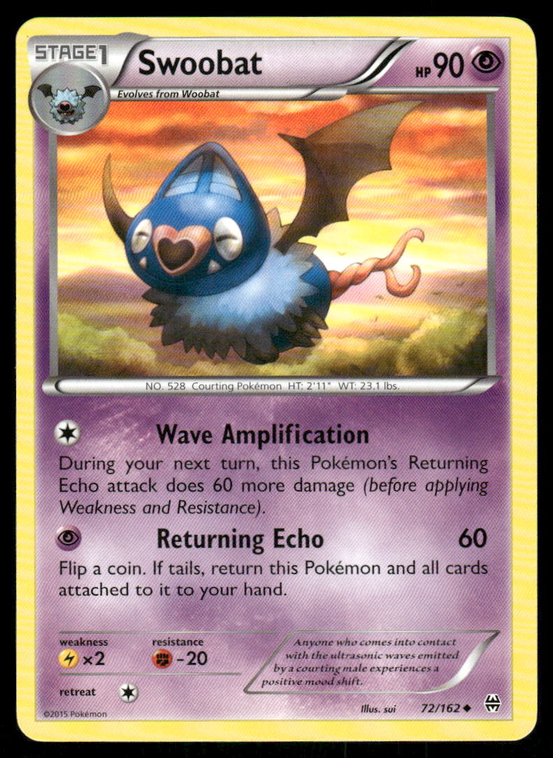 Pokemon Cards Swoobat 72/162 BREAKthrough XY Uncommon NM0