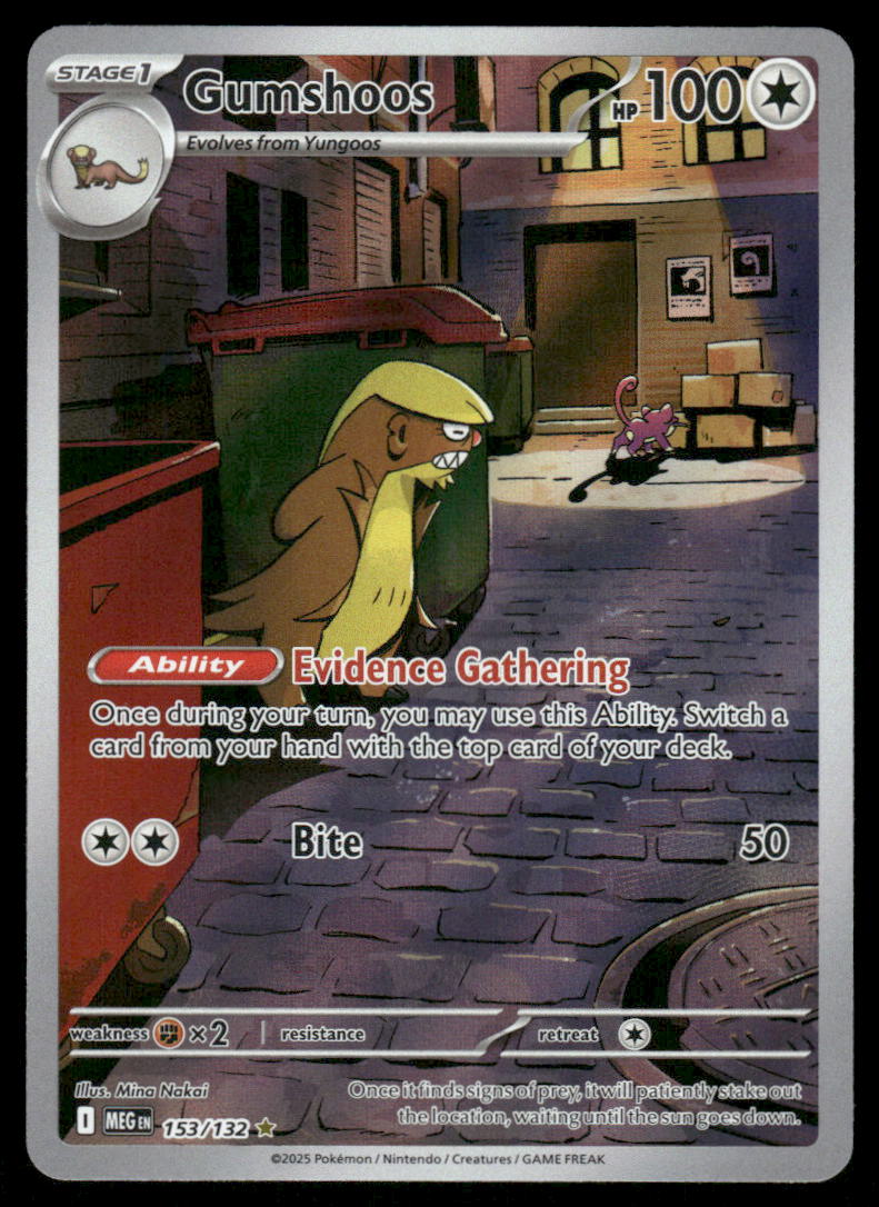 Pokemon Cards Gumshoos 153/132 Mega Evolution Illustration Rare NM0
