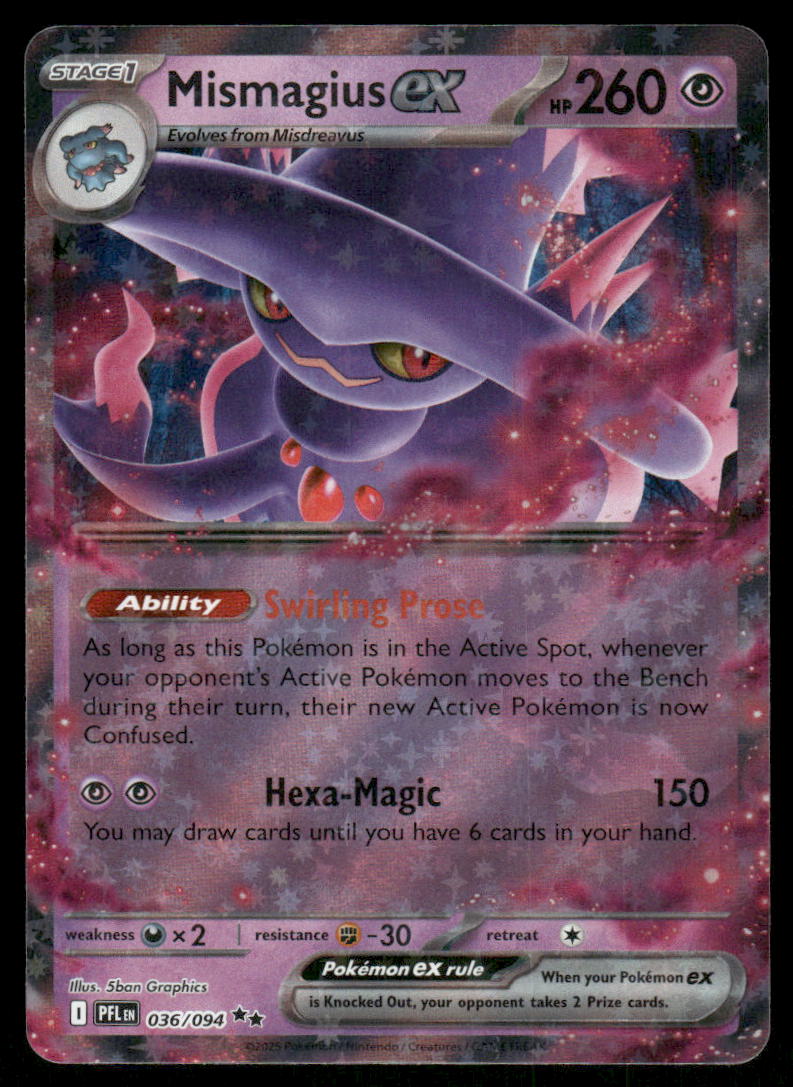 Pokemon Cards Mismagius ex 036/094 Phantasmal Flames Double Rare NM *20