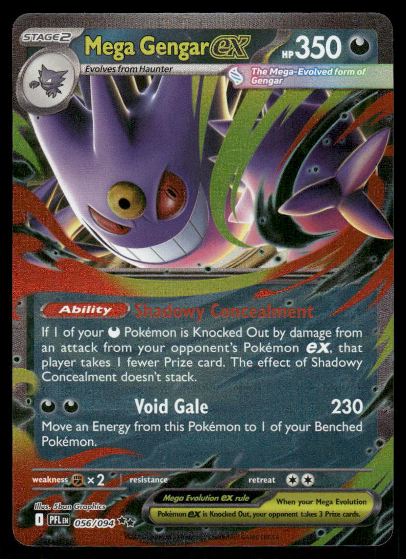 Pokemon Cards Mega Gengar ex 056/094 Phantasmal Flames Double Rare NM *10