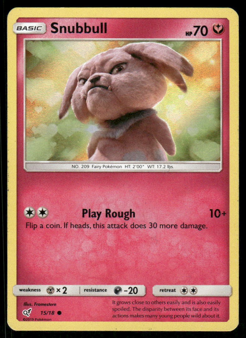 Pokemon Cards Snubbull 15/18 Detective Pikachu Common LP0