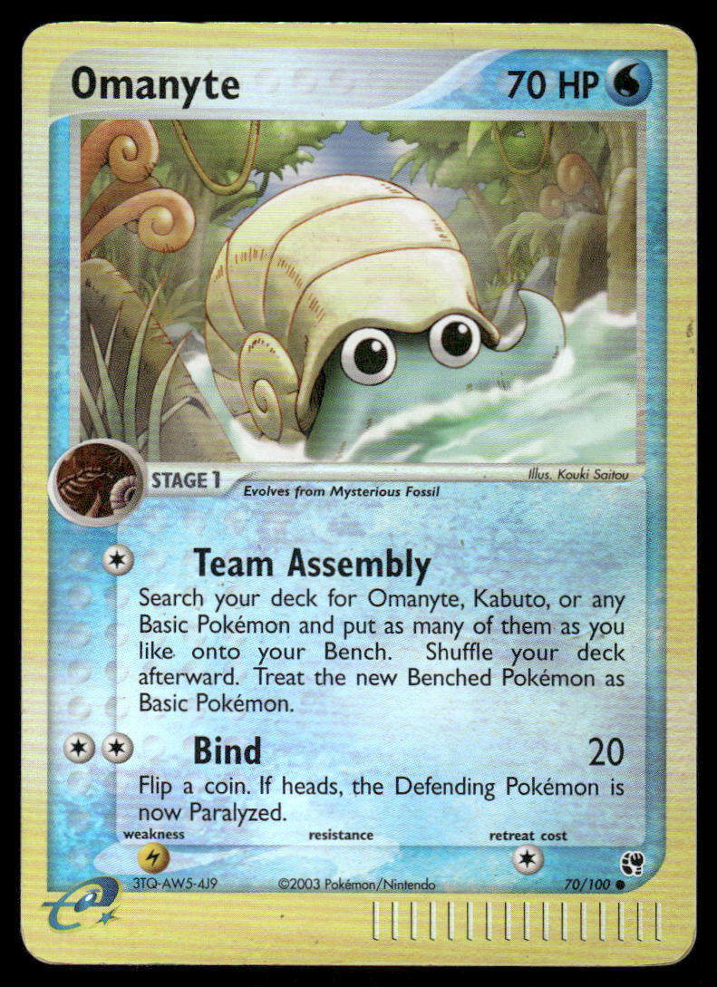Pokemon Cards Omanyte 70/100 Sandstorm Common LP0