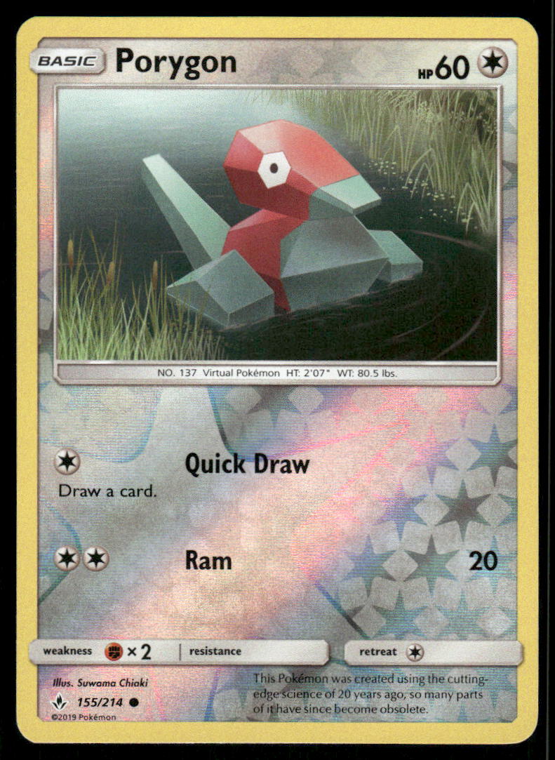 Pokemon Cards Porygon 155/214 Reverse Holo Unbroken Bonds Common NM0