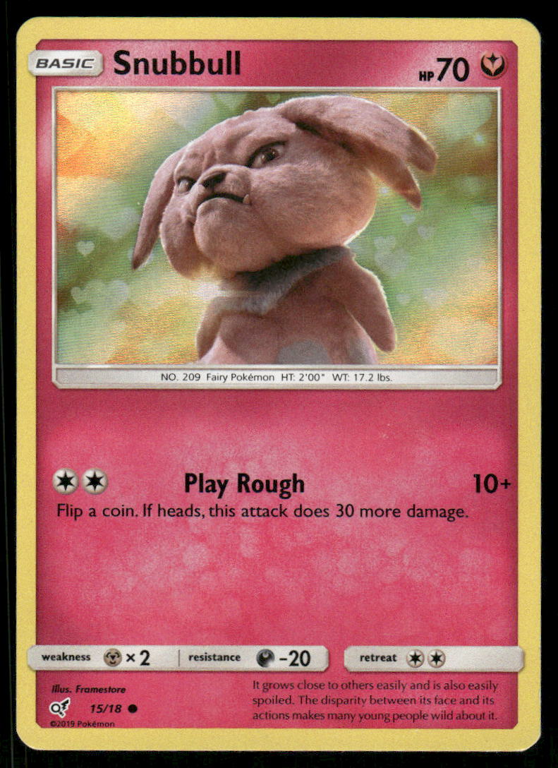 Pokemon Cards Snubbull 15/18 Detective Pikachu Common LP *30