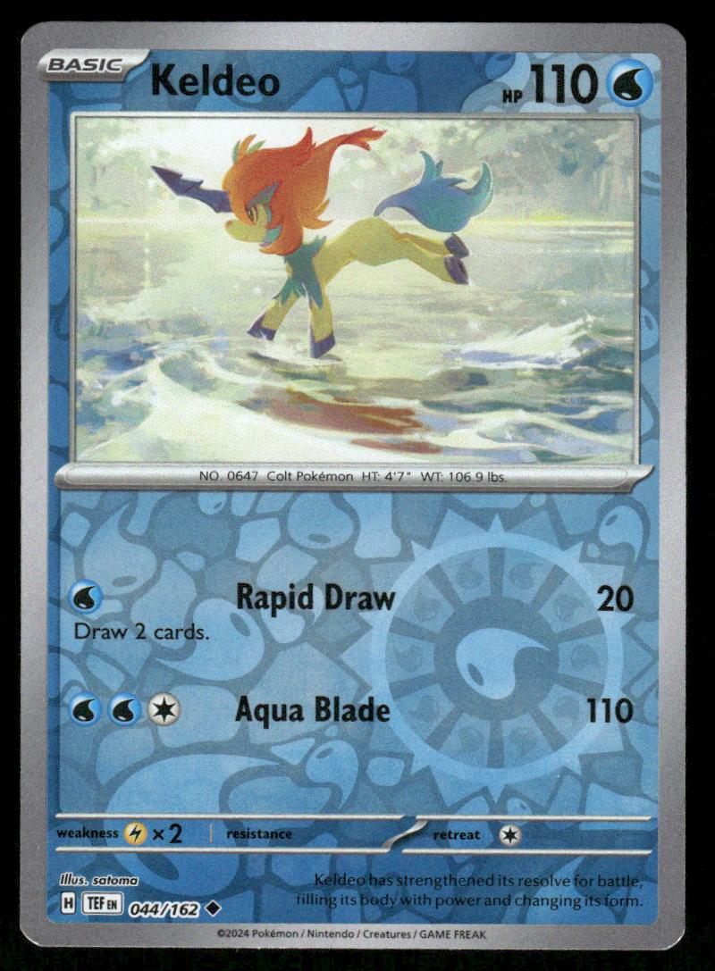 Pokemon Cards Keldeo 044/162 Reverse Holo Temporal Forces Uncommon NM0