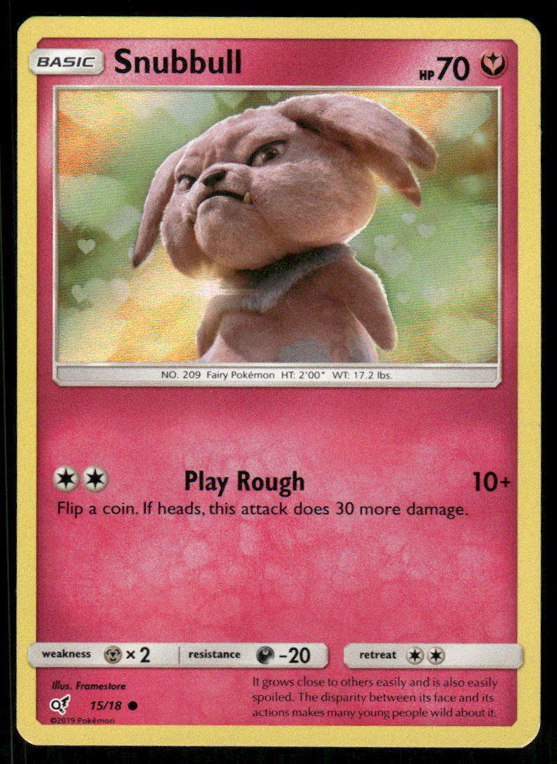 Pokemon Cards Snubbull 15/18 Detective Pikachu Common LP *40