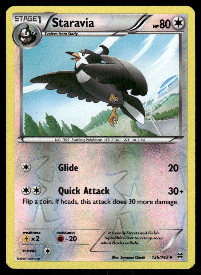 Pokemon Cards Staravia 126/162 Reverse Holo BREAKthrough XY NM0
