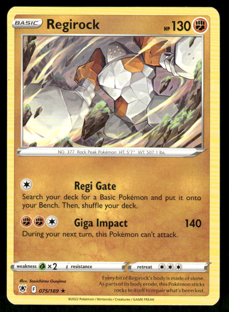 Pokemon Cards Regirock 075/189 Astral Radiance Rare NM0