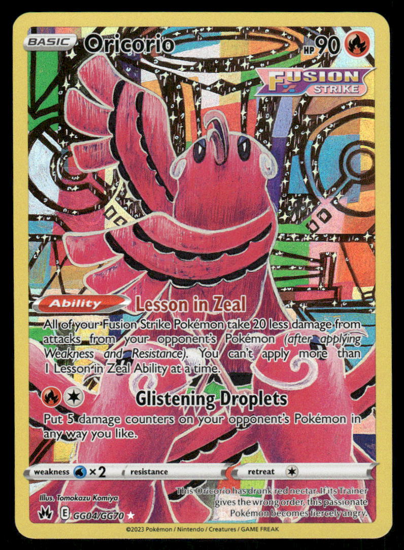 Pokemon Cards Oricorio GG04/GG70 Crown Zenith Galarian Gallery Holo NM *30