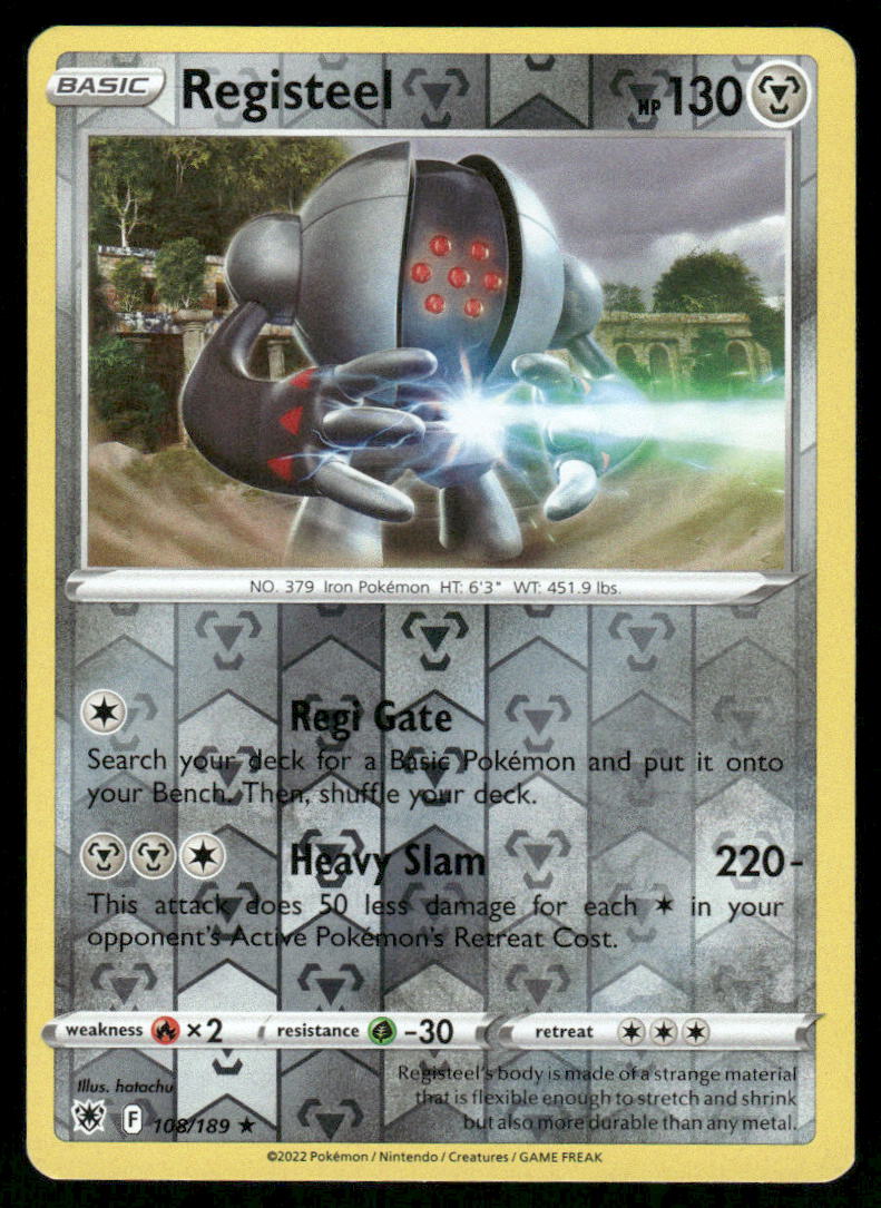 Pokemon Cards Registeel 108/189 Reverse Holo Astral Radiance Rare LP0