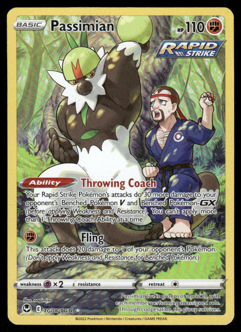 Pokemon Cards Passimian TG08/TG30 Silver Tempest Trainer Gallery Holo NM0