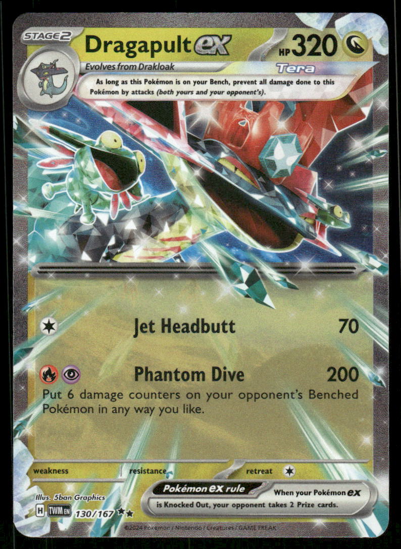 Pokemon Cards Dragapult ex 130/167 Twilight Masquerade Double Rare NM0