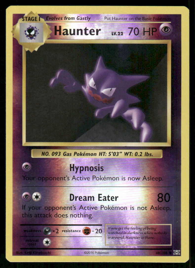 Pokemon Cards Haunter 48/108 Reverse Holo Evolutions Uncommon NM0